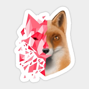 red shattered fox Sticker